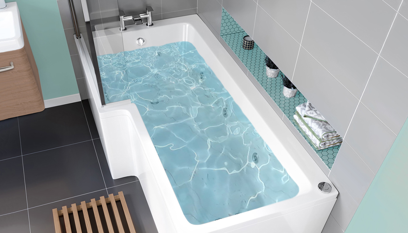 L Shape Whirlpool Bath