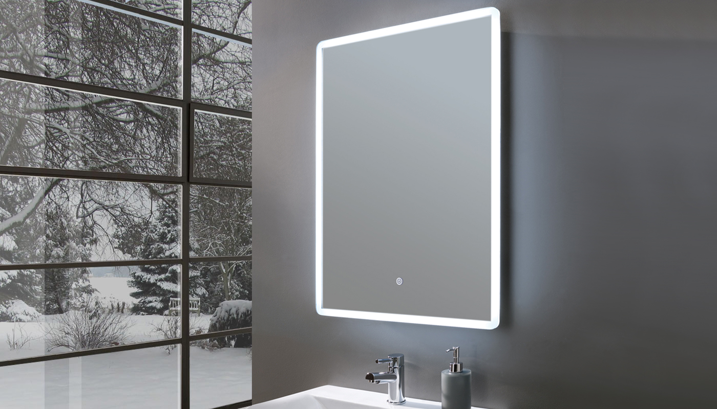 Elegance Ultra Slim Portrait LED Mirror with Shaver Socket