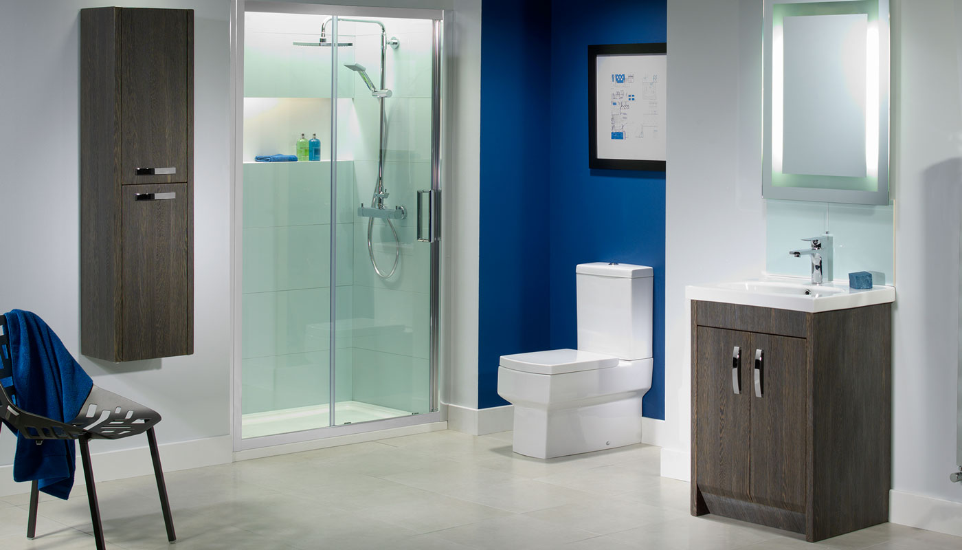 Air Force blue bathroom