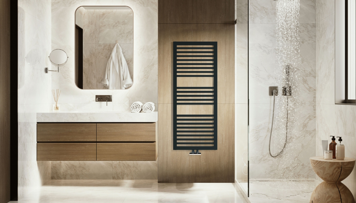 Can One Designer Vertical Radiator Heat a Bathroom Effectively?