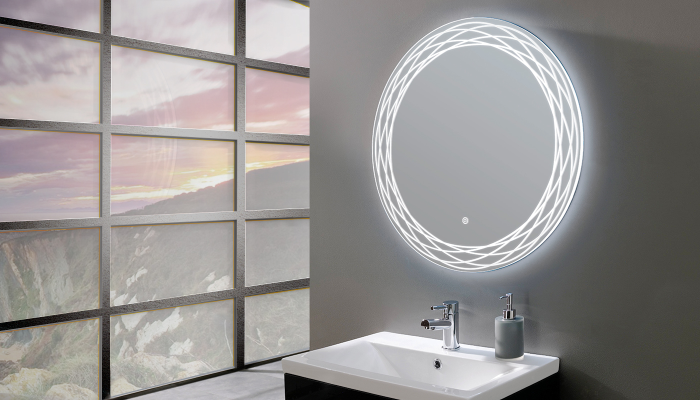 Finesse round illuminated mirror