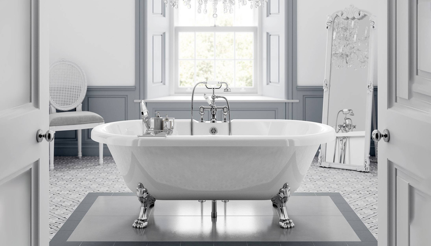 Trojan Clermont Freestanding Double Ended Bath 1695 x 755 with Ball & Claw Feet