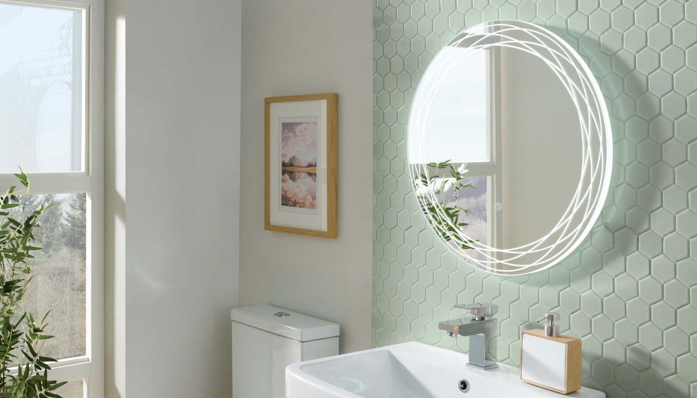 Finesse round bathroom mirror